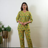 Lime green pure cotton lounge sleep wear