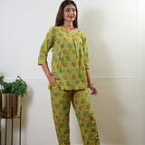 Lime green pure cotton lounge sleep wear