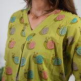 Lime green pure cotton lounge sleep wear