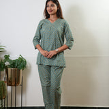 Sage green pure cotton lounge sleep wear