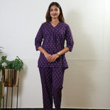 Violet pure cotton lounge sleep wear