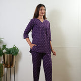 Violet pure cotton lounge sleep wear