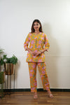 Mustard and pink pure cotton lounge sleep wear