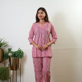 Pink zig zag pure cotton lounge sleep wear