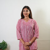 Pink zig zag pure cotton lounge sleep wear