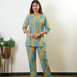 Sky blue pure cotton lounge sleep wear