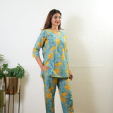 Sky blue pure cotton lounge sleep wear