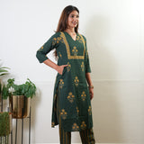 Forest green cotton co-ords set