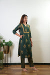 Forest green cotton co-ords set