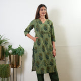 Green tie and dye cotton co-ords set