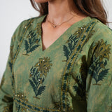 Green tie and dye cotton co-ords set