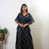 Royal blue pomegranate cotton kaftan