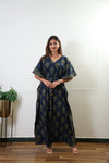 Royal blue pomegranate cotton kaftan