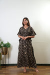 Brown and beige cotton kaftan