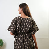 Brown and beige cotton kaftan