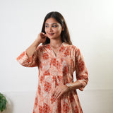 Rust orange tie and dye maternity nursing cotton top