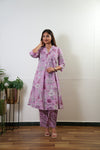 Lilac maternity nursing cotton co-ords set