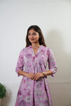 Lilac maternity nursing cotton top
