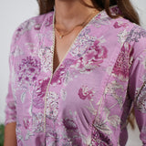 Lilac maternity nursing cotton top