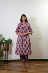 Magenta tie and dye maternity nursing cotton co-ords set