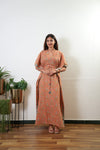 Peach paisley cotton kaftan