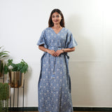 Azure cotton kaftan