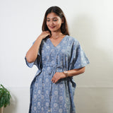 Azure cotton kaftan