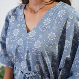 Azure cotton kaftan