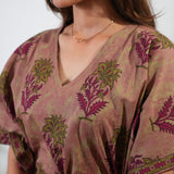 Onion pink tie and dye cotton kaftan