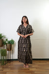 Dark brown paisley cotton kaftan