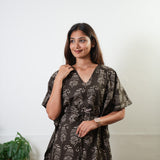Dark brown paisley cotton kaftan