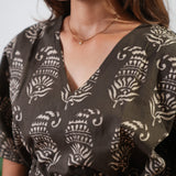 Dark brown paisley cotton kaftan