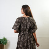 Dark brown paisley cotton kaftan
