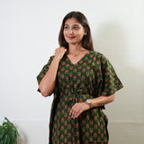 Olive and red cotton kaftan