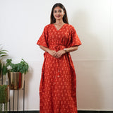 Tangerine tie and dye cotton kaftan