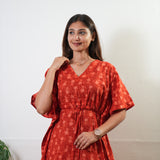 Tangerine tie and dye cotton kaftan