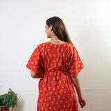 Tangerine tie and dye cotton kaftan