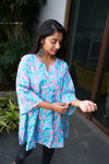 Light blue peplum cotton short kurti