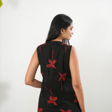 Red and black cotton co-ords set (attached sleeves)