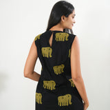Yellow elephant cotton co-ords set (attached sleeves)