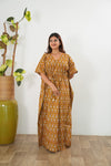Mustard roses cotton kaftan