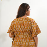Mustard roses cotton kaftan
