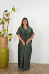 Forest green butta cotton kaftan