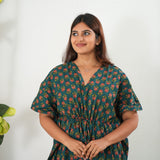 Forest green butta cotton kaftan