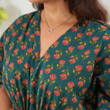 Forest green butta cotton kaftan