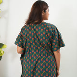 Forest green butta cotton kaftan