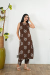Dark chocolate cotton co-ords set (attached sleeves)