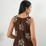 Dark chocolate cotton co-ords set (attached sleeves)