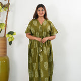 Khaki cotton kaftan