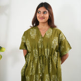 Khaki cotton kaftan